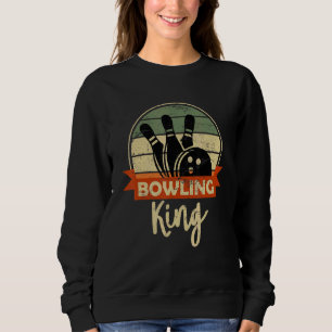 Sweatshirt Bowling King Vintage Retro Bowler Motif Bowling Sa