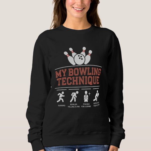 Sweatshirt Bowling My Bowling Technique de Bowling Drôle cade (Devant)
