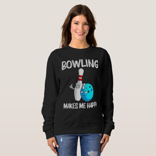 Sweatshirt Bowling Pour Hommes Femmes Bowling Équipe Jeu De R (Devant entier)