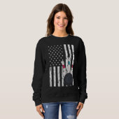 Sweatshirt Bowling Proud Usa Drapeau Vintage Bowling (Devant entier)