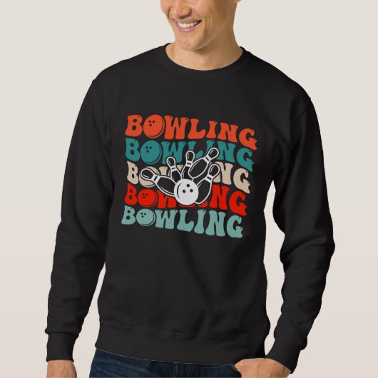 Sweatshirt Bowling Retro Groovy Bowling  Bowler (Devant)