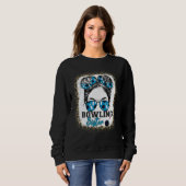 Sweatshirt Bowling Sister Life Messy Bun Sunglasses Mothers D (Devant entier)