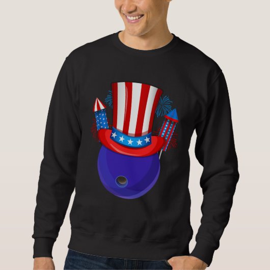 Sweatshirt Bowling Uncle Sam American Flag Fireworks 4th of J (Devant)