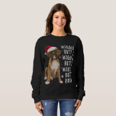 Sweatshirt Boxe Chien Noël - Wiggle Butt Rock (Devant entier)