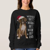 Sweatshirt Boxe Chien Noël - Wiggle Butt Rock (Devant)