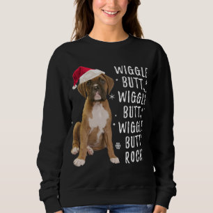 Sweatshirt Boxe Chien Noël - Wiggle Butt Rock