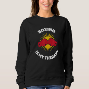 Sweatshirt Boxe Est Mon Thérapie Boxer Gym Kick Boxing Fighte