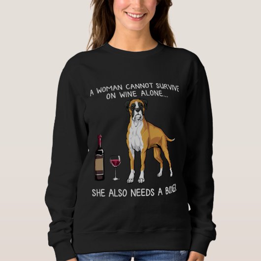 Sweatshirt Boxe Et Chien À Vin (Devant)
