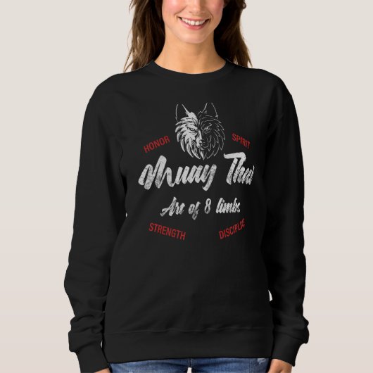 Sweatshirt Boxe Et Kickboxing Thaïlandais Muay Wolf (Devant)