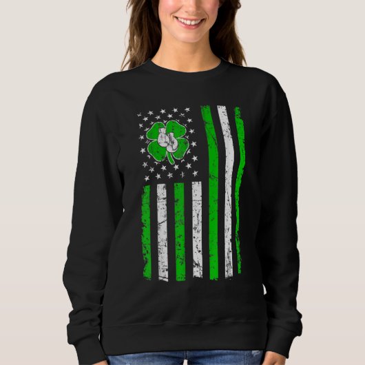 Sweatshirt Boxe Retro Jour de la Saint Patrick irlandais Spor (Devant)