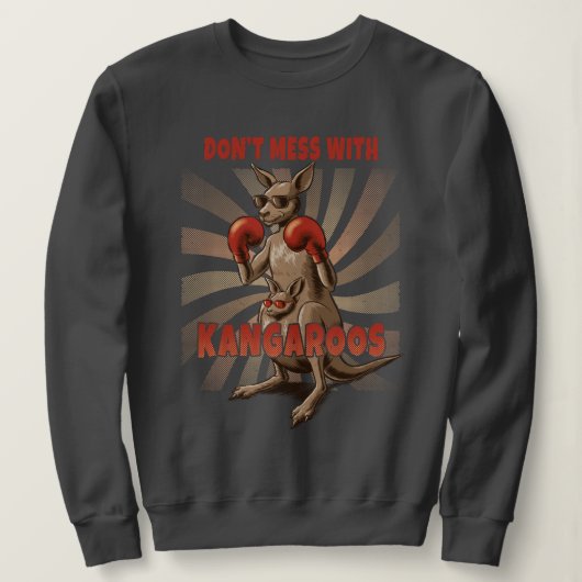 Sweatshirt Boxe rétro Kangaroo - Animal drôle (Design devant)