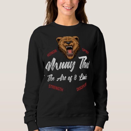 Sweatshirt Boxe thaïlandaise Kickboxing Muay Thai Bear (Devant)