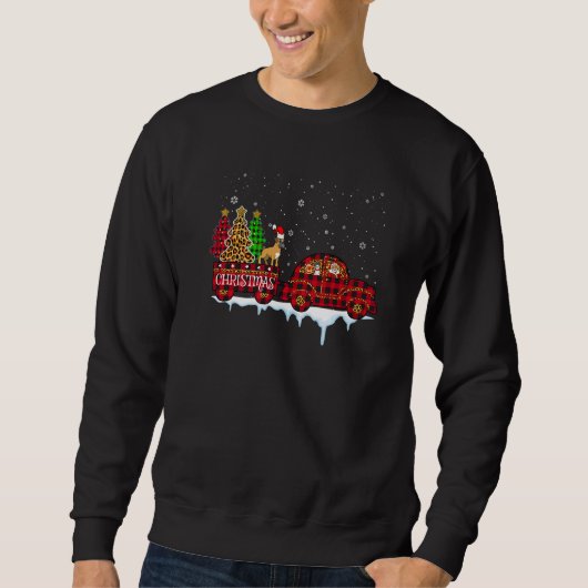 Sweatshirt Boxer Dog Christmas Red Plaid Leopard Truck Santa (Devant)