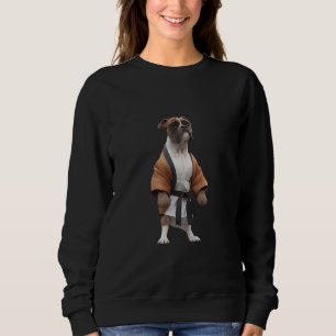 Sweatshirt Boxer Dog Jouer Karate, Karate Champion Boxer Dog