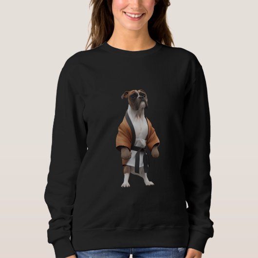 Sweatshirt Boxer Dog Jouer Karate, Karate Champion Boxer Dog (Devant)