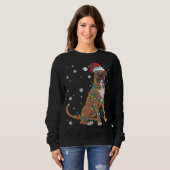 Sweatshirt Boxer Enveloppé Dans Les Lumières De Noël Chien