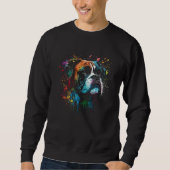 Sweatshirt Boxer Flames Cute Dog (Devant)
