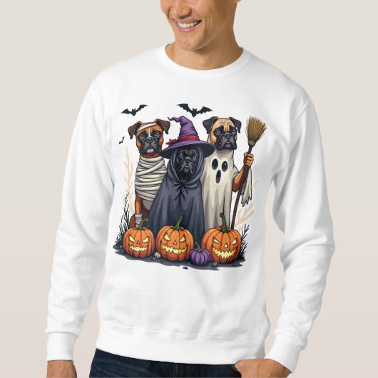 Sweatshirt Boxer Halloween Costume Cute Spooky Dog Lover (Devant)