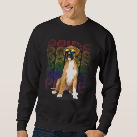 Sweatshirt Boxer Lgbt-Q Gay pride Drapeau Lesbian Chien Lgbt  (Devant)