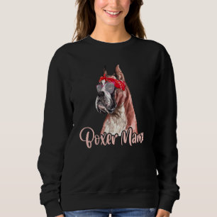 Sweatshirt Boxer maman maman maman rouge Écharpe lunettes de