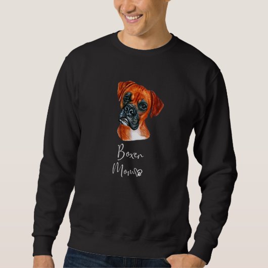 Sweatshirt Boxer Maman mignonne Chien Chien Propriétaire Boxe (Devant)