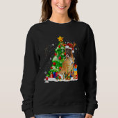 Sweatshirt Boxer Reindeer Noël Lumières Chien Noël Noël (Devant)