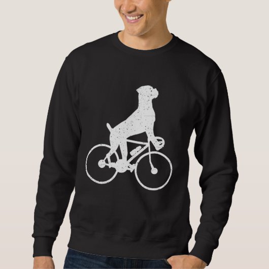 Sweatshirt Boxer riding a bicycle boxer dog  autumn (Devant)