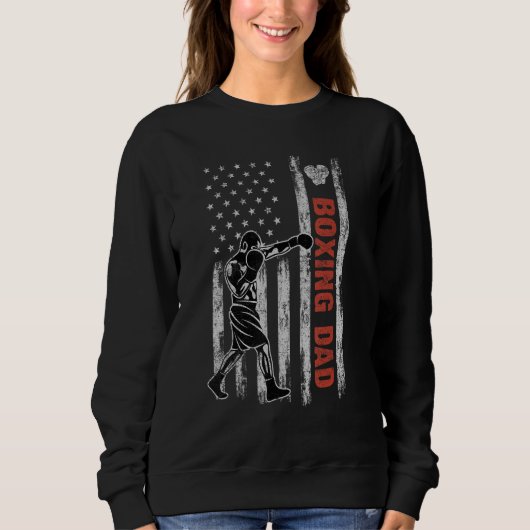 Sweatshirt Boxing Dad American Flag Father's Day 4th Of July (Devant)