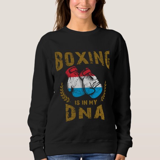 Sweatshirt Boxing is in my D N A Luxembourg Flag Boxing Glove (Devant)