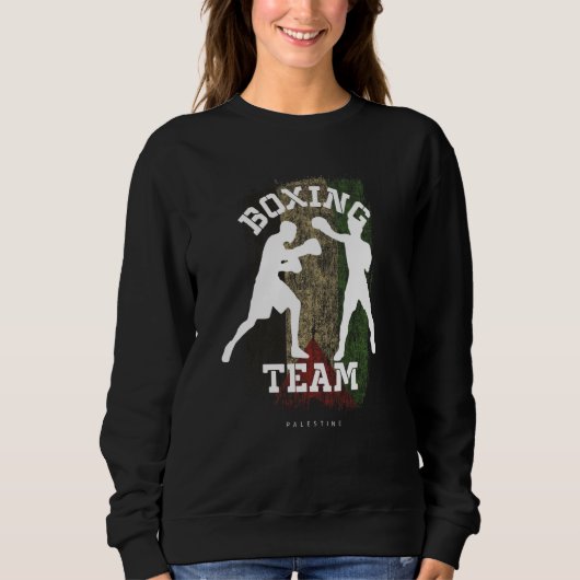 Sweatshirt Boxing Palestine Combat Sports Fighter Boxing (Devant)
