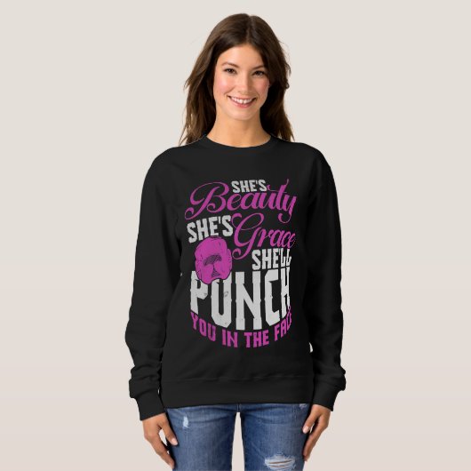 Sweatshirt Boxing Training Jab Upper Cut Punch Knockdown (Devant entier)