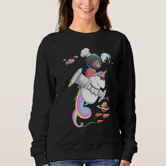 Sweatshirt Boy équitation Unicorn Food Space Party Melanin Bl (Devant)