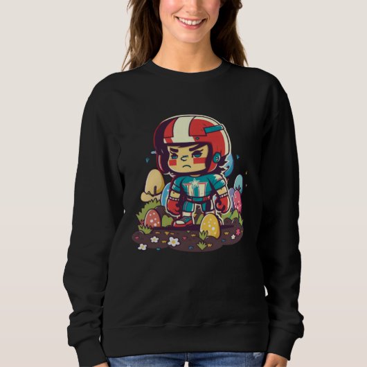 Sweatshirt Boy Helmet Easter Eggs Football Easter  3 (Devant)