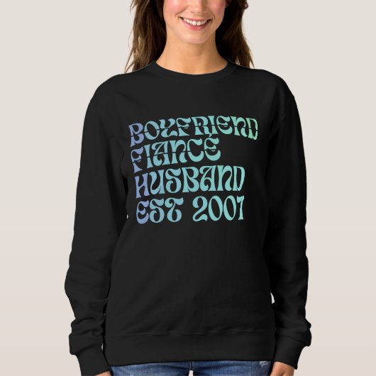 Sweatshirt Boyfriend Fiance Husband Est 2007 Wedding Annivers (Devant)