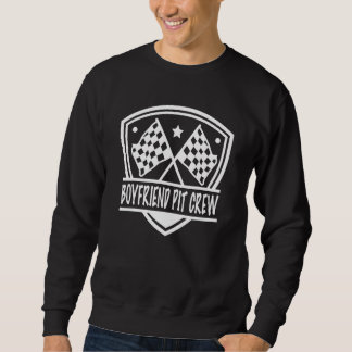 Sweatshirt Boyfriend Pit Crew Race Track Flag Shield Car Raci