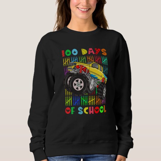 Sweatshirt Boys 100th Day of School Monster Truck 100 Days Sm (Devant)