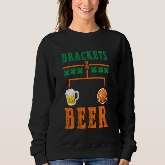 Sweatshirt Brackets Et La Marche De La Bière Basketball Colle (Devant)