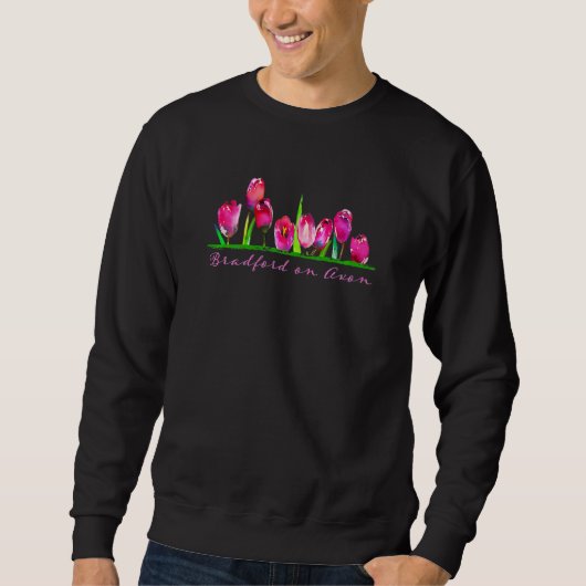 Sweatshirt Bradford Sur Avon Uk Aquarelle Tulip Femmes Filles (Devant)