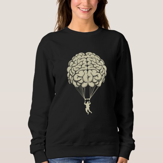 Sweatshirt Brain Parachute Skydiving Parachuting Skydiver (Devant)