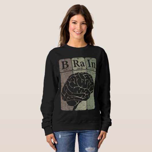 Sweatshirt Brain Periodic Table Elements Neurologist Retro Ne (Devant entier)