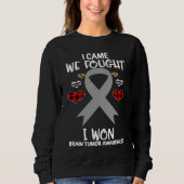 Sweatshirt Brain Tumor Awareness Ribbon I Came We Fought I Wo (Devant)
