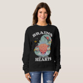 Sweatshirt Brains Are The New Hearts  Yoga flower (Devant entier)