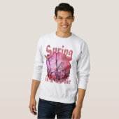 Sweatshirt Branches Sombres Bufs Rouges Et Ciel Foyer (Devant entier)