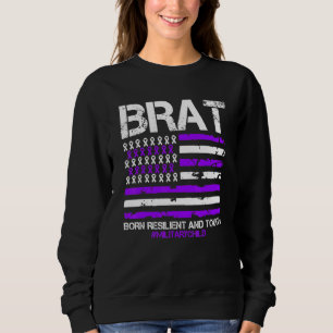 Sweatshirt Brat Purple Up American Flag Avril Enfant militair