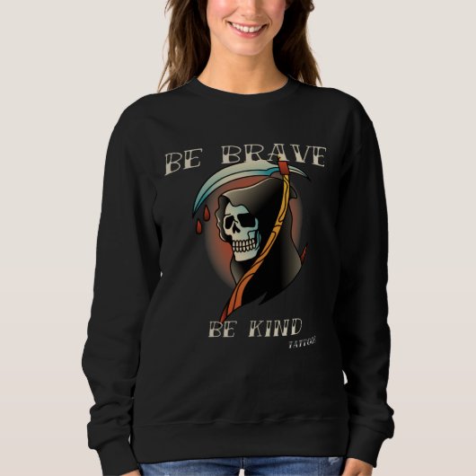 Sweatshirt Brave Kind Tattoos Vintage Designs (Devant)