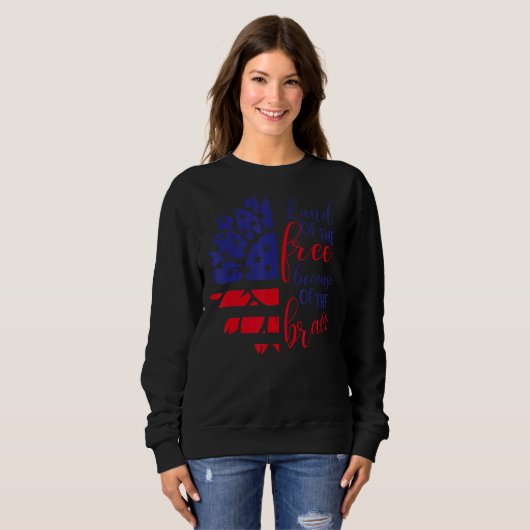 Sweatshirt Brave Tie Dye Sunflower American Drapeau Patriotiq (Devant entier)