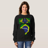 Sweatshirt Brazilian Brazil Country Map Flag (Devant entier)