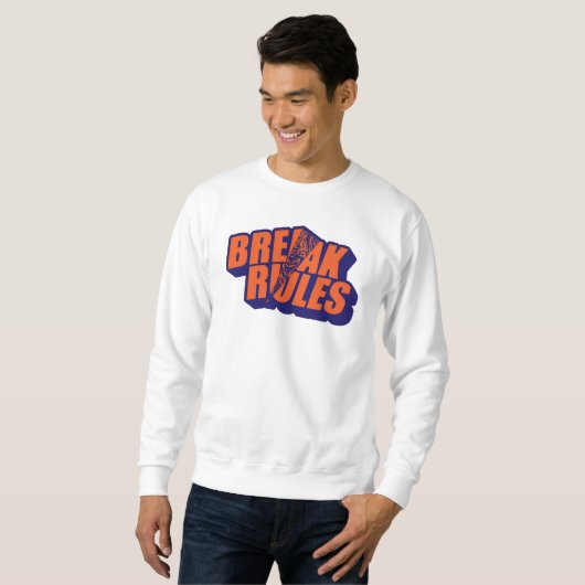 Sweatshirt "Break The Rules" Bold Orange Typography (Devant entier)