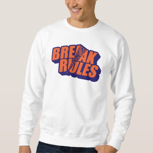 Sweatshirt "Break The Rules" Bold Orange Typography (Devant)