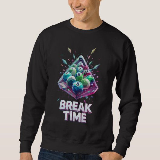 Sweatshirt Break Time" Colorful Geometric Crystal Billiards P (Devant)